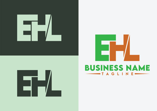 Letter EHL logo design, EHL letter logo