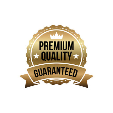 Premium quality guaranteed gold shiny badge PNG Image