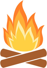 Camp fire icon. Burning fire. Blaze icon.