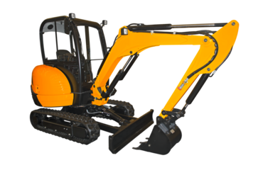 Small crawler excavator designed for the development of soils and bulk materials