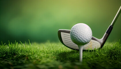 golf ball on tee, generative ai