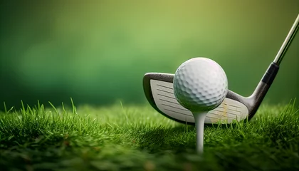 Rolgordijnen golf ball on tee, generative ai © SMPTY