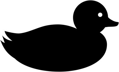 Rubber duck silhouette icon. Flat style. Isolated on transparent background. For web, app,..