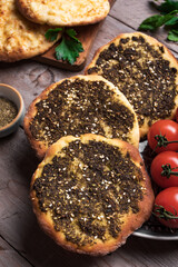 Manakeesh, zaatar arabic flat bread