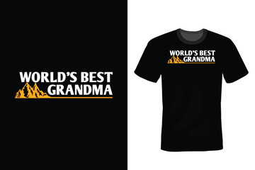 World's Best Grandma, Mountain T shirt design, vintage, typography