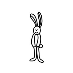 The Easter bunny. Big-eared Easter rabbit