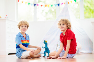 Kids room with teepee tent. Child bedroom.