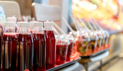 freshly made pomegranate juice, the concept of natural drinks