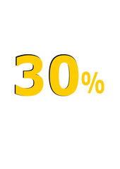 3d golden text with numbers - 30% - Sales