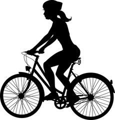 Fototapeta premium Bike and Bicyclist Silhouette