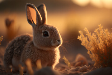 Fototapeta na wymiar Easter Bunnies: Cute and Playful for Your Holiday Designs | Bunny Generative Ai
