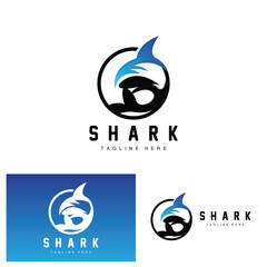 Shark Logo, Wild Fish Vector Illustration, Ocean Predator, Product Brand Design Icon