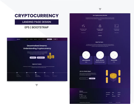 Decentralized Cryptocurrency Landing Page With Gradient Background