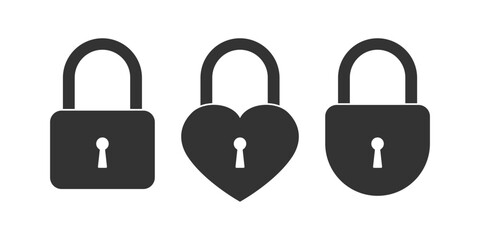 Locks graphic icon set. Locks isolated signs on white background. Vector illustration