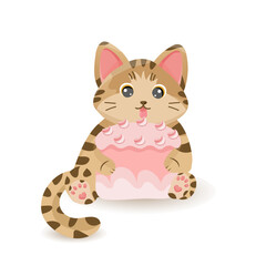 Cute cat with cake