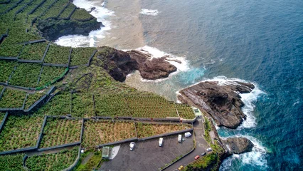 Foto op Canvas Foto aérea con dron de la playa de La Zamora en Fuencaliente, La Palma. Canarias © Ruyman