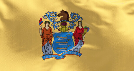 Close-up of the New Jersey state flag