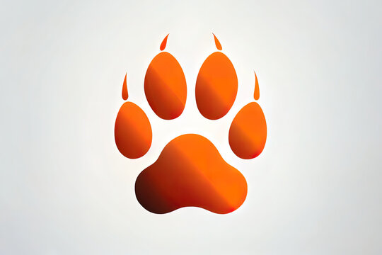 cat paw print flat icon for animal apps and websites. Generative Ai