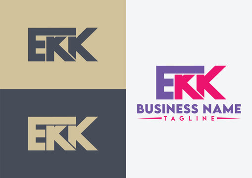 Letter EKK logo design, EKK letter logo