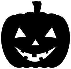 Carved pumpkin icon silhouette. Halloween illustration.