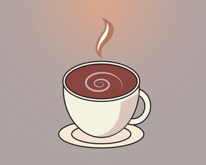 Cute coffee cup cartoon vector icon illustration. drink a cup of coffee.