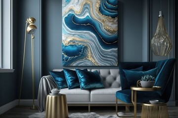 Abstract ocean ART. Natural Luxury., Generative AI