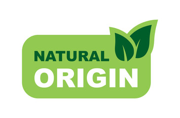 Natural origin label. Natural product logo. Organic Ingredients. Organic, eco and bio symbol. Vector illustration.