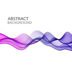 Abstract lilac blue wave background, transparent wave wavy lines on white background