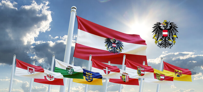 Flags and coats of arms of the Austrian states