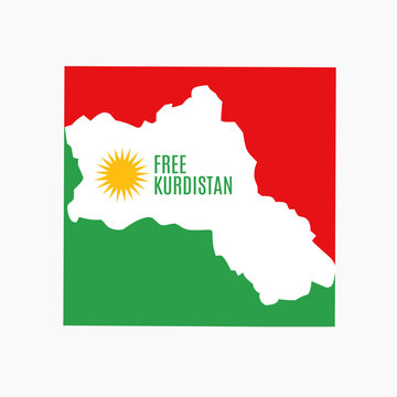 Illustration vector of free kurdistan map perfect for print,etc
