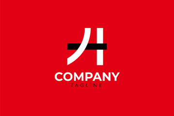 Modern letter h and japan gate logo design. positive, modern, minimalist, icon, Vector