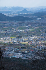 日本　香川県仲多度郡琴平町にある金刀比羅宮奥社の厳魂神社から見える風景
