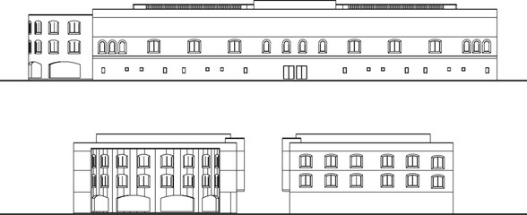 Vector illustration sketch of a shop building with classic design
