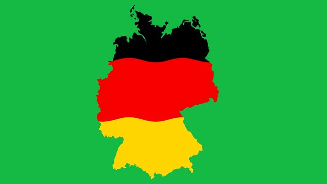 Germany flag on green screen background motion graphic effect.