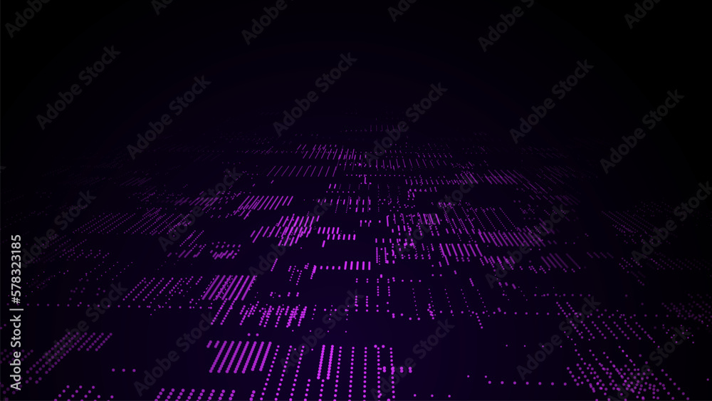 Poster future digital cyberspace. sorting and analysis digital data. vector technology matrix algorithm. se