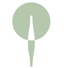 Flat Tree Green Environment Nature Monotone Collection Set