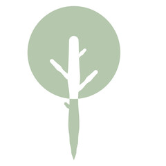 Obraz premium Flat Tree Green Environment Nature Monotone Collection Set