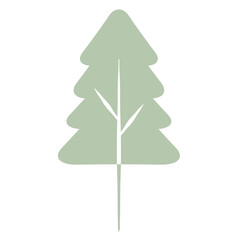 Flat Tree Green Environment Nature Monotone Collection Set