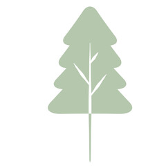 Flat Tree Green Environment Nature Monotone Collection Set