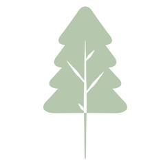 Flat Tree Green Environment Nature Monotone Collection Set