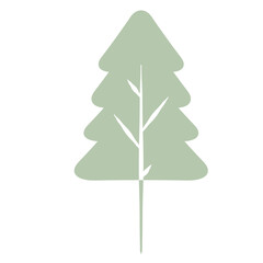 Flat Tree Green Environment Nature Monotone Collection Set