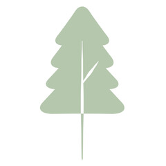 Flat Tree Green Environment Nature Monotone Collection Set