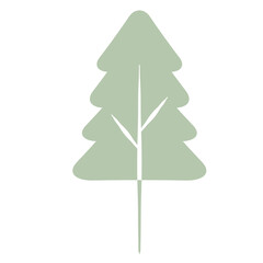 Flat Tree Green Environment Nature Monotone Collection Set