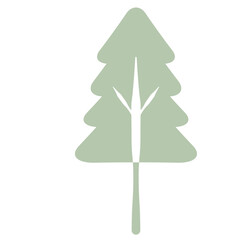 Flat Tree Green Environment Nature Monotone Collection Set