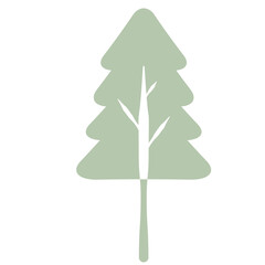 Flat Tree Green Environment Nature Monotone Collection Set