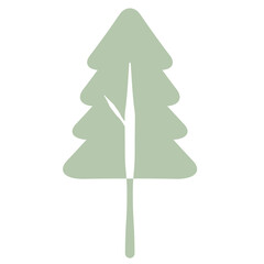Flat Tree Green Environment Nature Monotone Collection Set