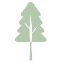 Flat Tree Green Environment Nature Monotone Collection Set