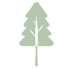 Flat Tree Green Environment Nature Monotone Collection Set