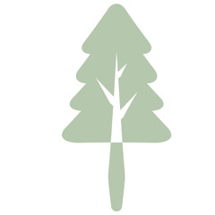 Flat Tree Green Environment Nature Monotone Collection Set