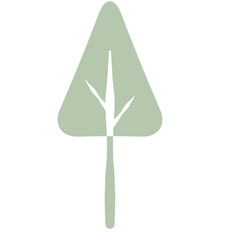 Flat Tree Green Environment Nature Monotone Collection Set